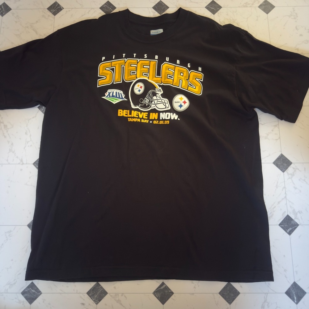 Pittsburgh Steelers Super Bowl XLIII Commemorative Tee Black XL Reebok